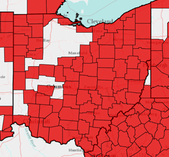 Ohio Oak Wilt Map